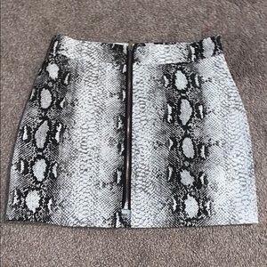 Snakeskin mini skirt